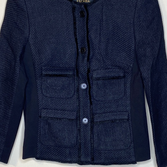 Escada Women's Black Textured Blazer Size 34 - Picture 2 of 8